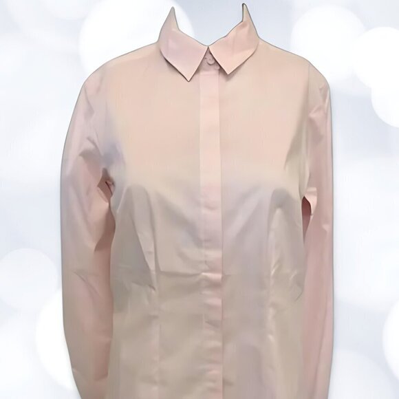 Long Tall Sally Collared Polo Hidden Buttons Closure Cotton Stretch Fabric W 4 - Picture 5 of 8